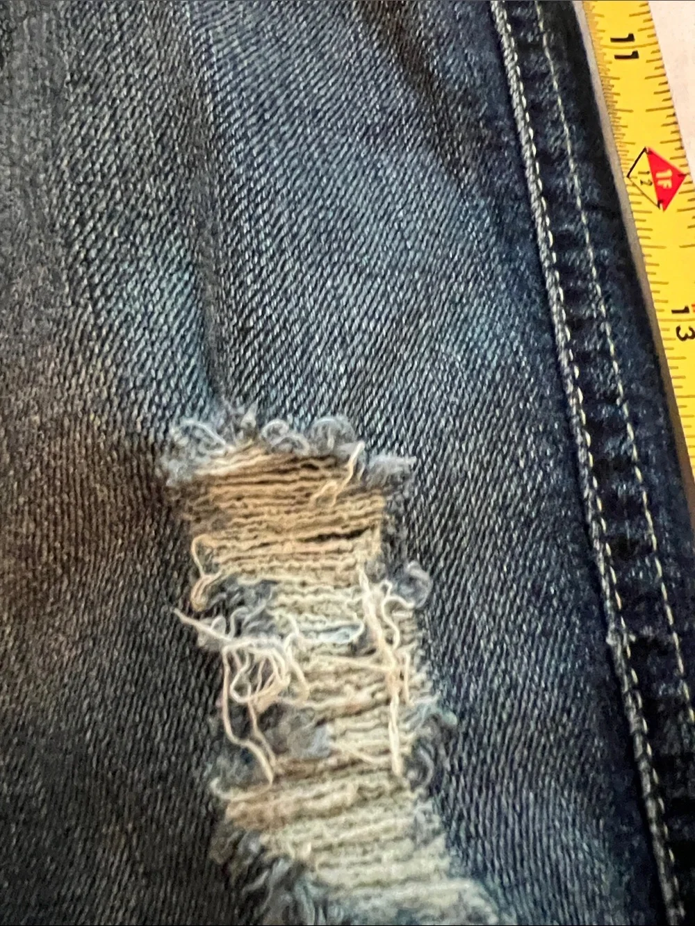 7 For All Mankind Dark Blue Denim Bootcut Jeans with Embellished Back Pocket
